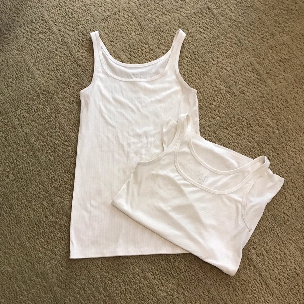 A • New • Day Women’s White Tank Tops